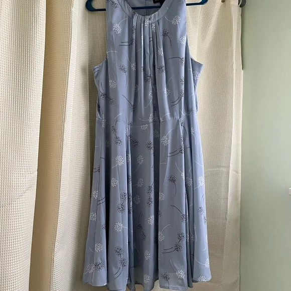 blue dot dress shirt Boden Women's Delphine Midi Sleeveless Dress in Blue